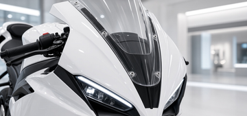 CFMOTO 675SR-R Split Racing Windshield installed on the CF 675SR, scene close-up