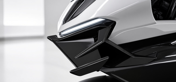 CFMOTO 675SR-R V4 Side Winglet installed on the CF 675SR, scene close-up