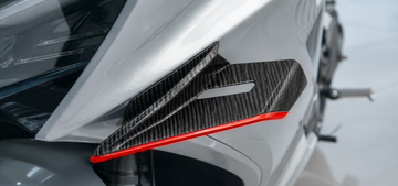 CFMOTO 450SR Concept Winglet installed on the CF 450SR, scene close-up