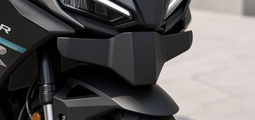CFMOTO 675SR-R Lower Chin Fairing installed on the CF 675SR-R, scene close-up