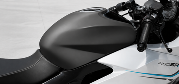 CFMOTO 450SR Half-Wrap Tank Cover installed on the CF 450SR, scene close-up