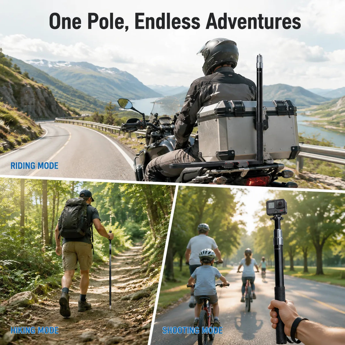 3-in-1 Motorcycle Flag Pole & Action Camera Mount, photo 5 of 16
