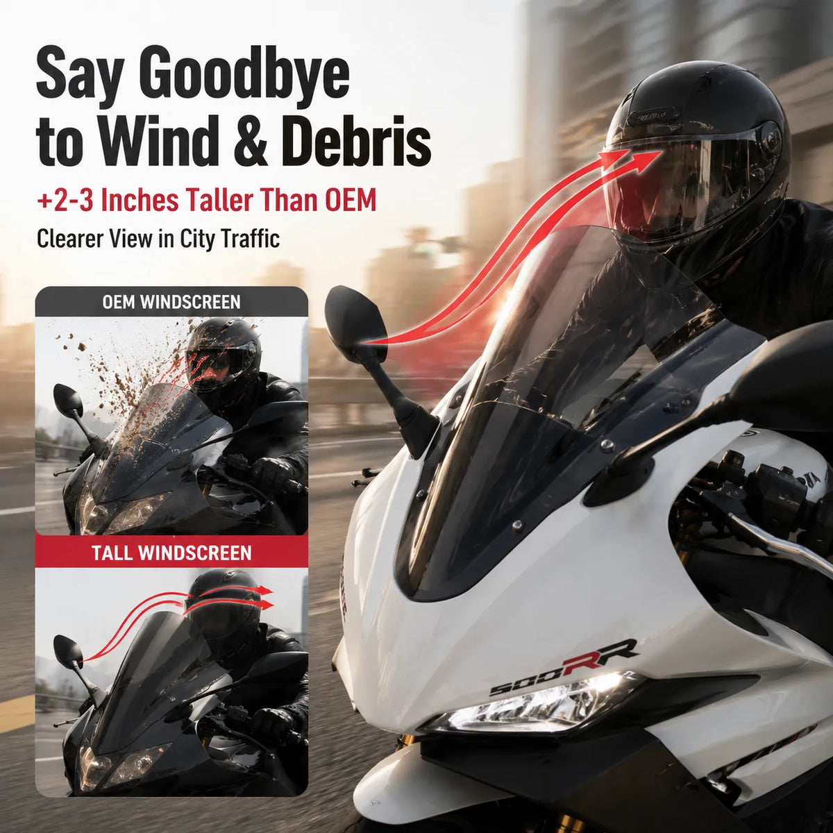 ZXMOTO 500RR Tall Windshield, photo 2 of 10