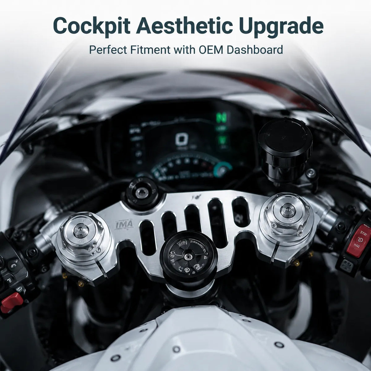 CFMOTO 450SR Top Triple Clamp + Clip-On Handlebars, photo 3 of 9