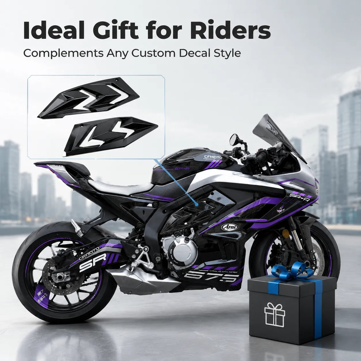 CFMOTO 675SR-R Side Panel Shark Fin, photo 7 of 10