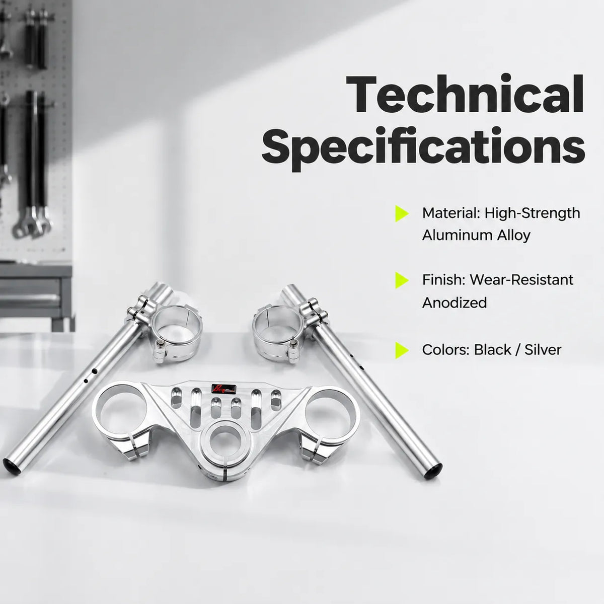 CFMOTO 675SR-R Top Triple Clamp + Clip-On Handlebars, photo 4 of 9
