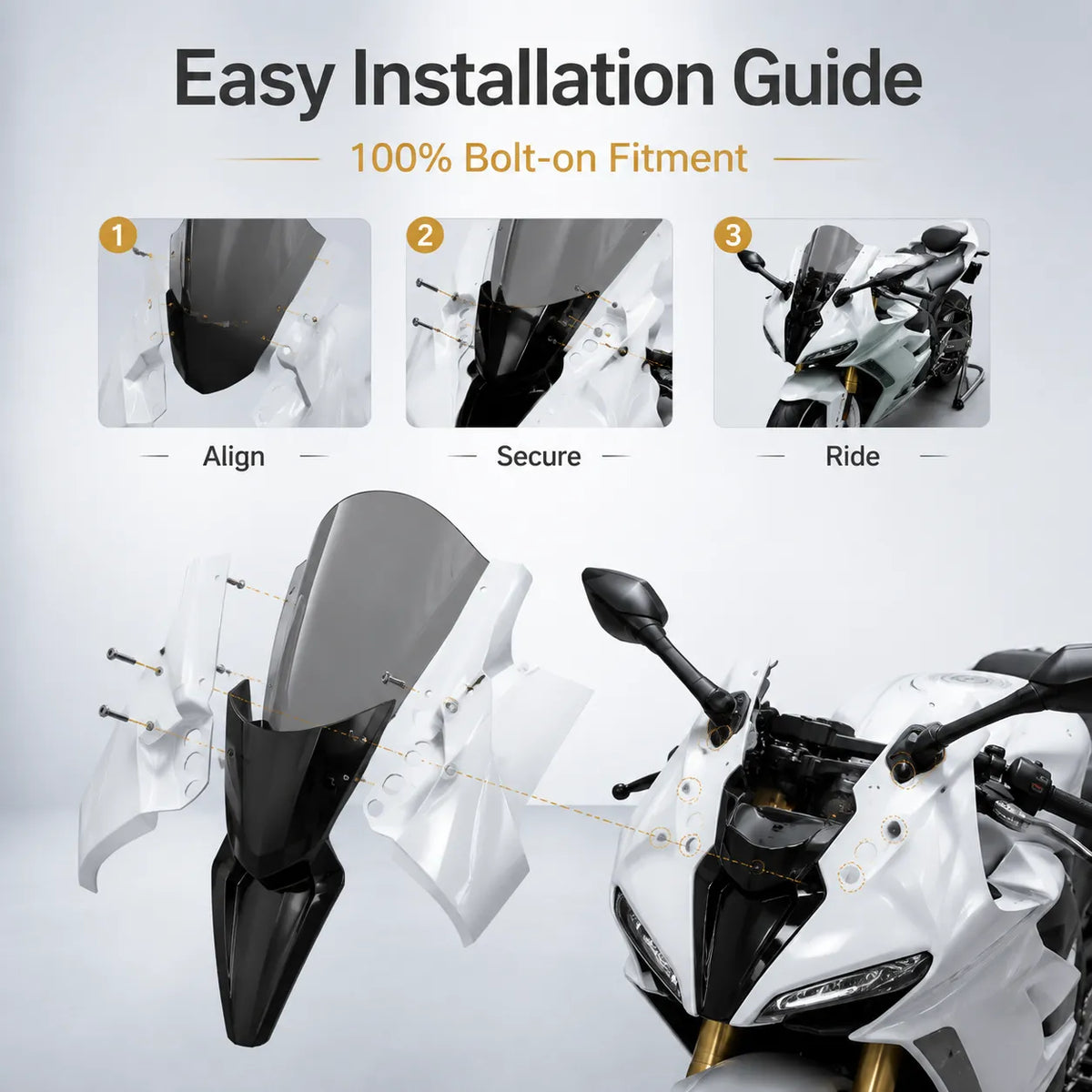 CFMOTO 450SR V3 Front Windshield, photo 4 of 11